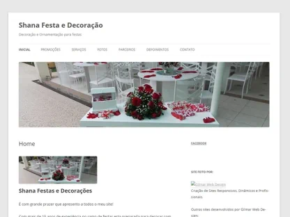 Criação de sites Portifólio Shana Festas
